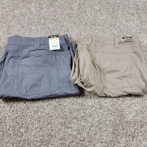 Lot Of 2 Noble Outfitters Shorts Mens 46 Gray Beige Work Hiking Stretch Tags